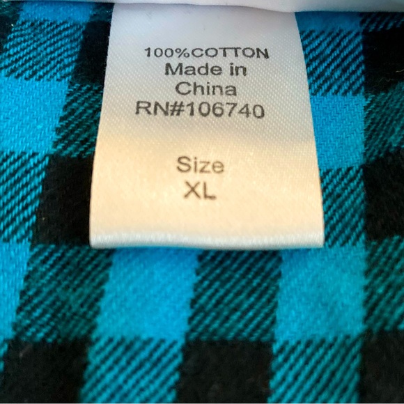 Buffalo Plaid Flannel Shirt, Snap Front, Long Roll-Tab Sleeves by North Style - Picture 6 of 6